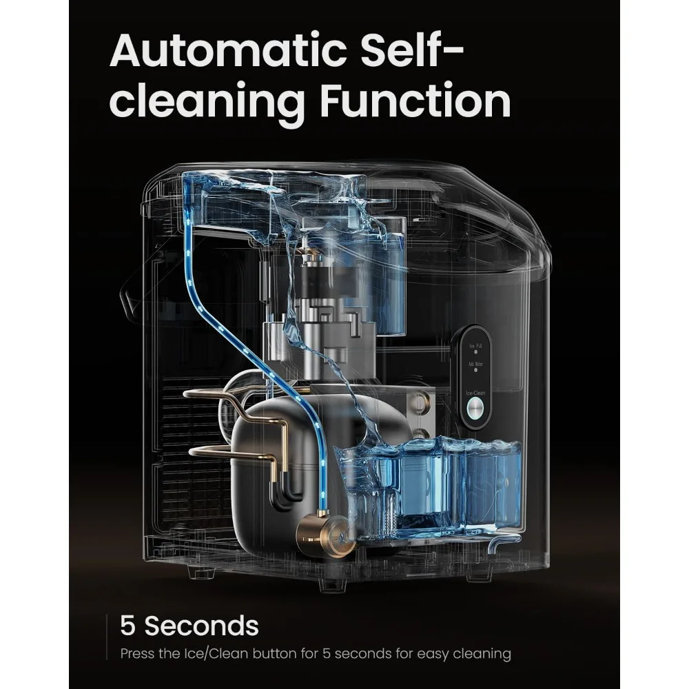 Nugget Ice Makers Countertop, 33 Lbs/Day, Countertop，with Tooth-Friendly Chewable Ice, Ice Maker with Self-Cleaning Function