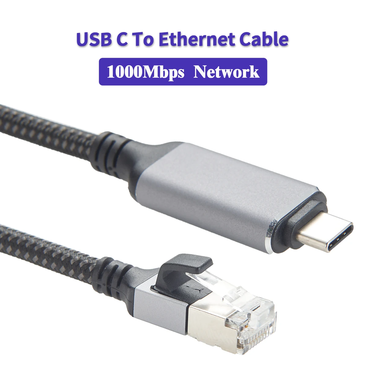 USB Type C to RJ45 Ethernet Adapter Network 1000Mbps Gigabit Cable USB to RJ45 Gigabit LAN Network Cable USB networking cable