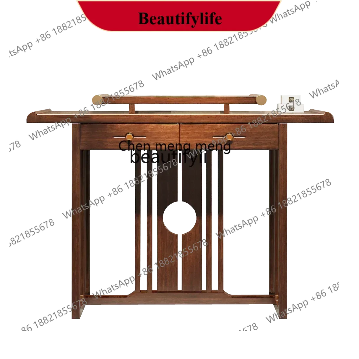 D178 yh New Chinese-style entrance table Solid wood offering table Offering Buddhist platform strip case partition against the w