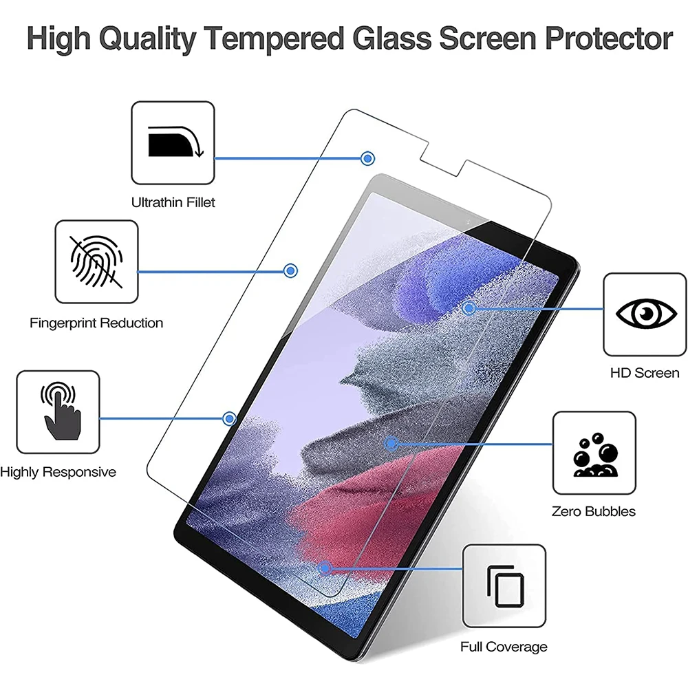 Protector de pantalla de vidrio templado 9H para tableta, película protectora antiarañazos para Samsung Galaxy Tab A7 Lite, 8,7 pulgadas, 2021 SM-T220, T225