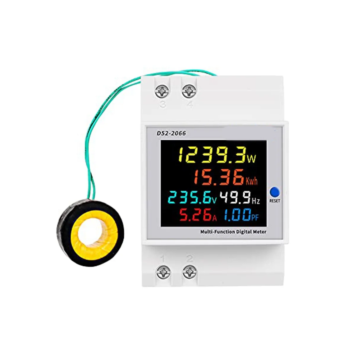 

Цифровой однофазный Вольтметр Амперметр переменного тока 40-300 в 110 а на Din-рейку 6 в 1 ватт-кВтч измеритель частоты в (внешний CT)