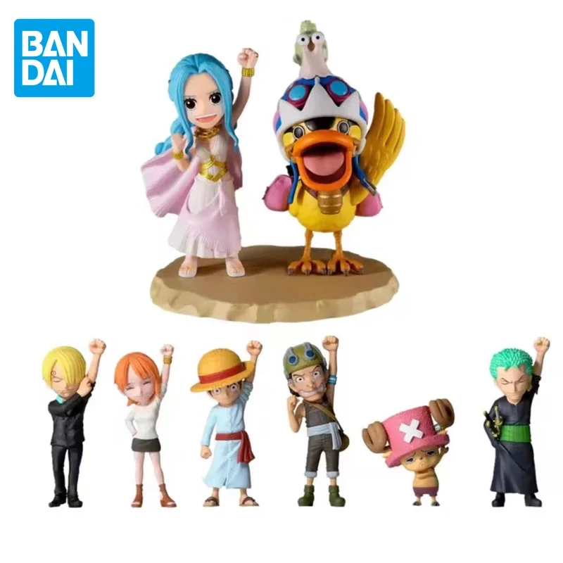 BANDAI Original One Piece WCF Partner's mark Karoo Vivi Chopper Nami Sanji Luffy Zoro Usopp Anime Action Figures Toys Kids Gift