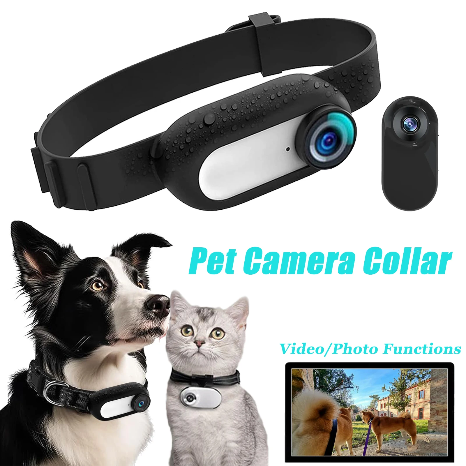 Pet Cat Camera Collar HD 1080P Dog Tracker Collar Portable Outdoor/Indoor Micro Camera For Cat Dog Action Camera Wireless Collar