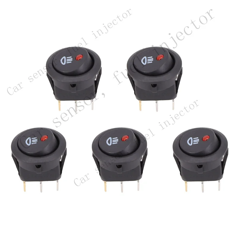Q+ Round 12V Red Led Fog Light Switch for Car Truck Set of 5 Fast Shipping