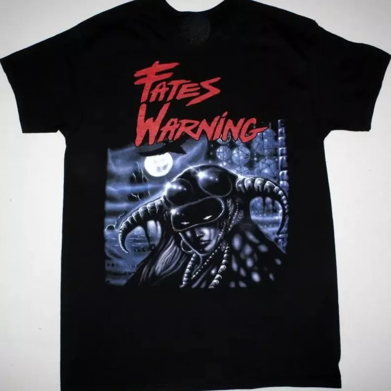 

Черная рубашка унисекс в полноразмерном стиле Fates Warning Band из плотного хлопка GC3037