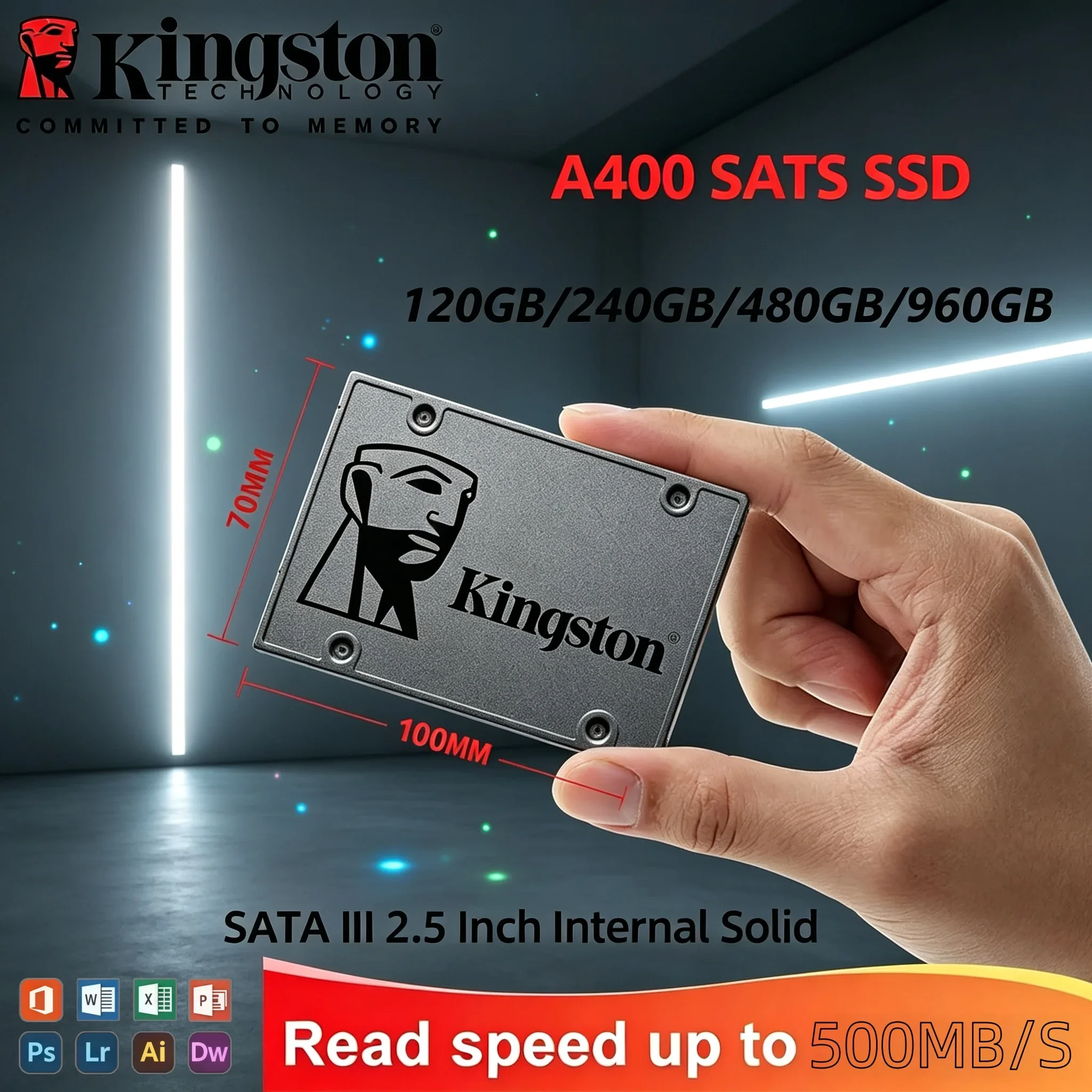 Kingston SSD Internal Solid State Drive A400 960GB 480GB 240GB 120GB 2.5 Inch SSDs SATA III HDD Hard Disk for Laptop Desktop PC