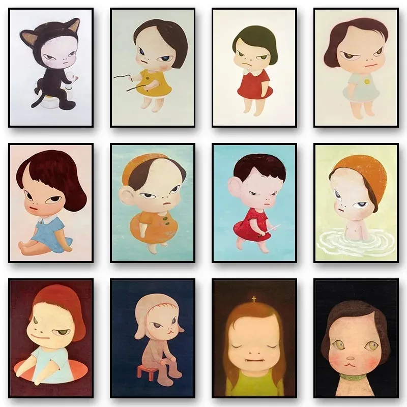 توصية وتحليل لمنتج Japan Yoshitomo Nara Dream Doll Cartoon Posters and Prints Canvas Printing Wall Art Picture for Living Room Nursery Decor Gift على منصة AliExpress