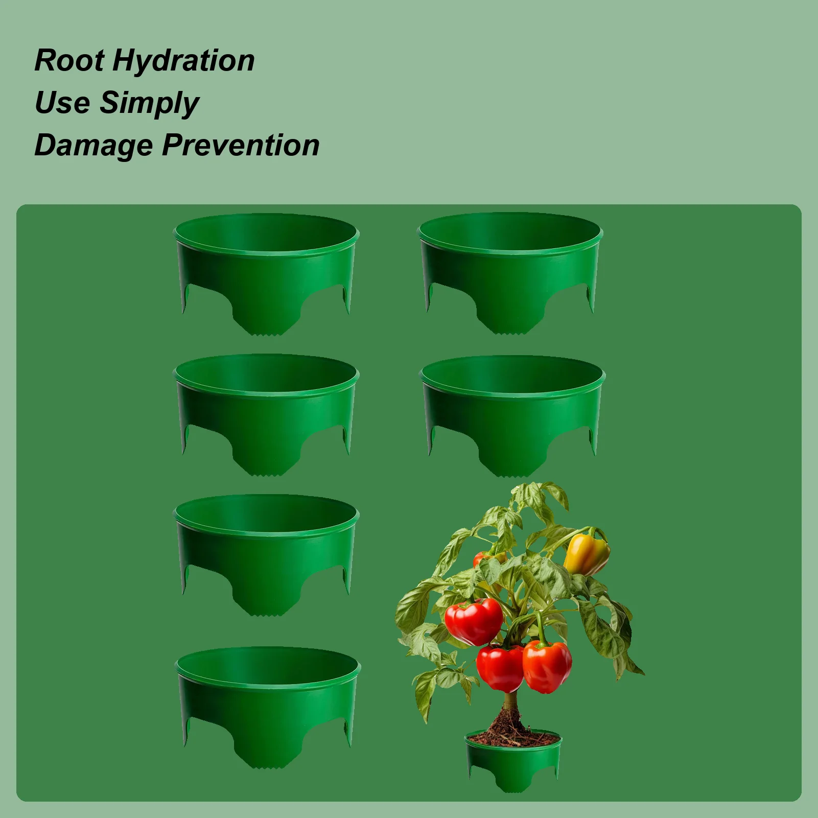 

Кольца для выращивания, 6-компонентная защитная круглая окантовка для наружного газона, двора, теплицы, овощей, кустарника, клумбы