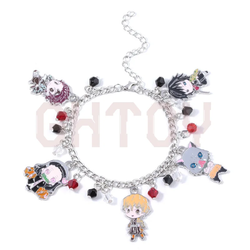 

18cm/7.09in Demon Slayer Anime Peripheral Bracelet Kamado Tanjirou Kamado Nezuko Colorful Figurine Character Pendants Accessory