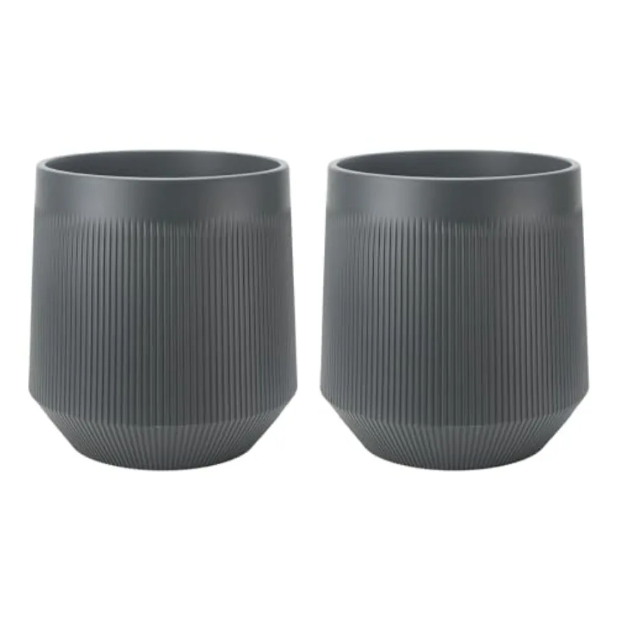 

Plant Pots Set of 2 Plastic Large Pots for Indoor Plants, Flower Pots Outdoor Planters with Drainage Hole and Seamless Saucer,