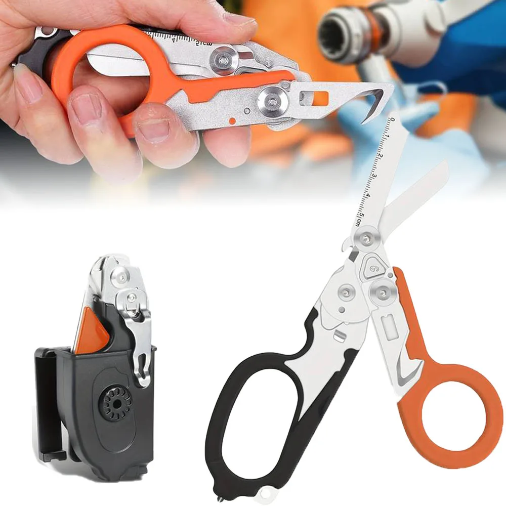 

Folding Tactical Rescue Scissors Outdoor Survival Tool Replace for Leatherman Raptor First Aid Expert