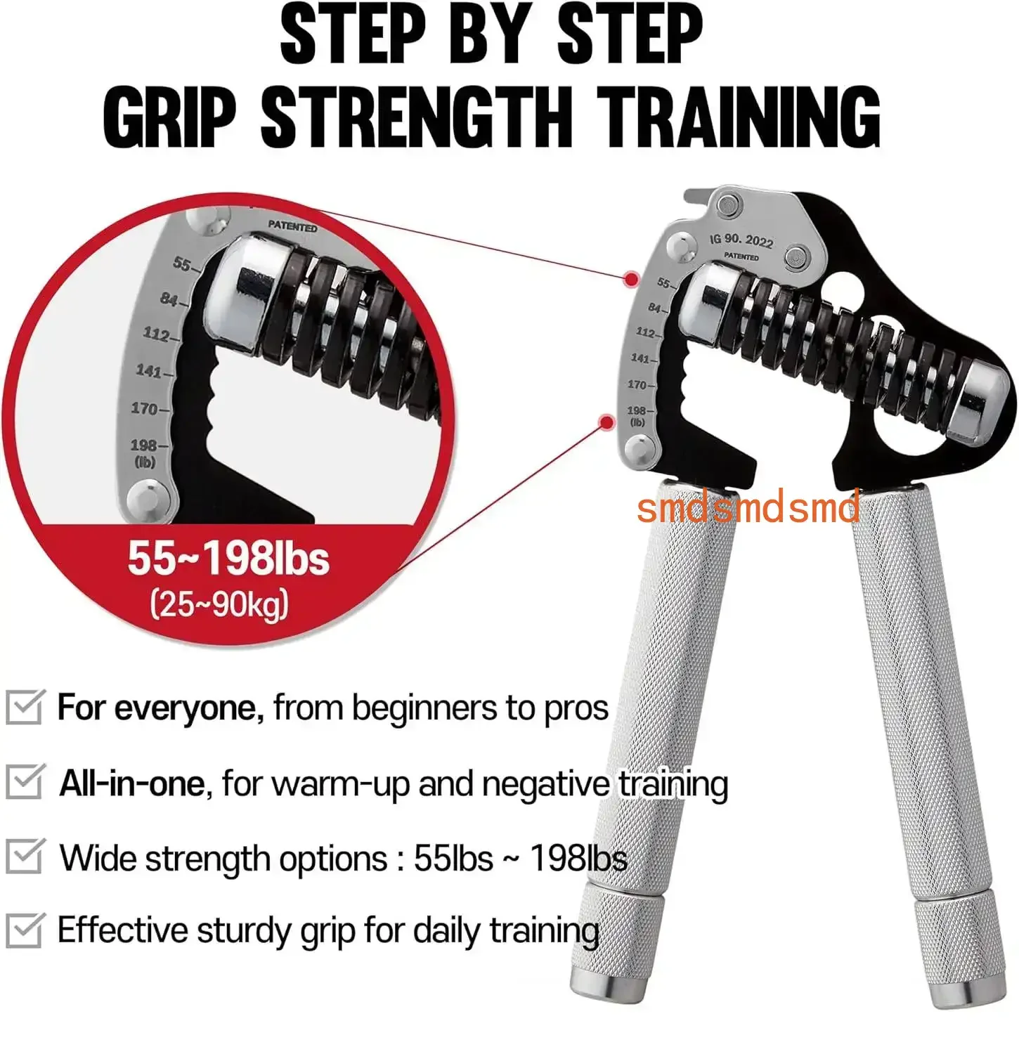 IRON GRIP Grip Strength Trainer Verstelbare handgrijper Versterker Handgreep Exerciser Polsversterkers Stil en duurzaam