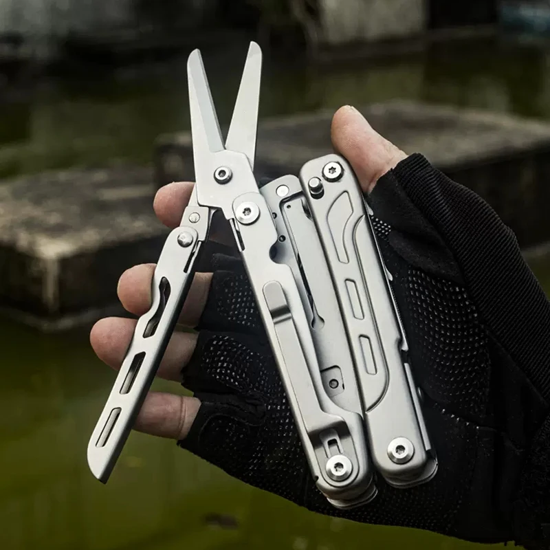 Imagem -02 - Multi Tool Folding Knife Alicate Multifuncional Sobrevivência ao ar Livre Edc Multitools Tesoura Bolso de Pesca Ferramenta de Mão 15 em 1