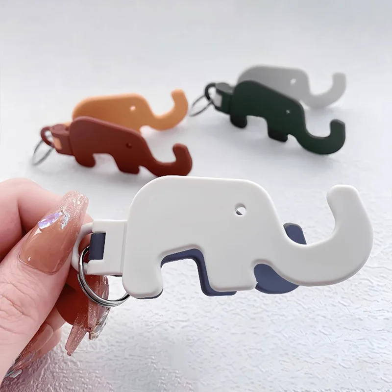 

2025 New Cute Keychain Phone Stand Multifunctional Elephant Design Universal Portable Travel Mobile Phone Holders for Business