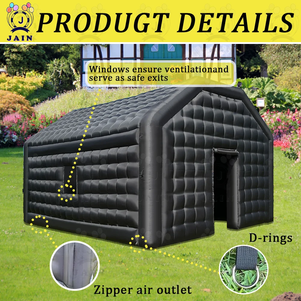 Great Deals! 20FT Large Black Inflatable Nightclub Party Tent with Blower Inflatable Disco Tent  Air Tent for Wedding Birthday