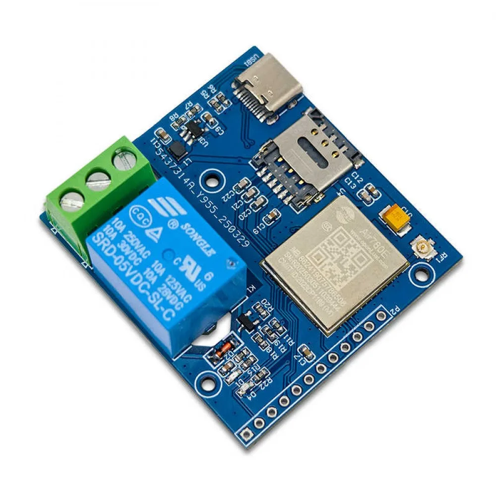 IoT 4G Networked Single-channel Relay Board AIR780E Main Control Chip Relay Module for Data Tansmission and Reception