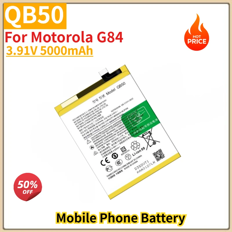 

QB50 High Quality Phone Battery 3.91V 5000mAh for Motorola G84 Brand New Replacement Battery