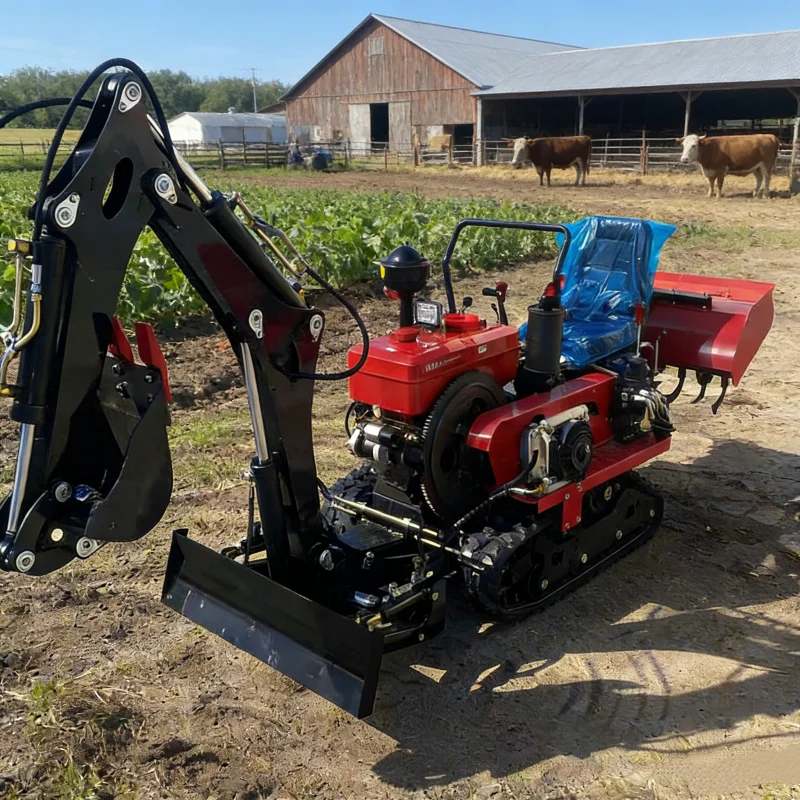 Garden Tiller Mini - Customized 35HP Crawler Tractors, Equipped with