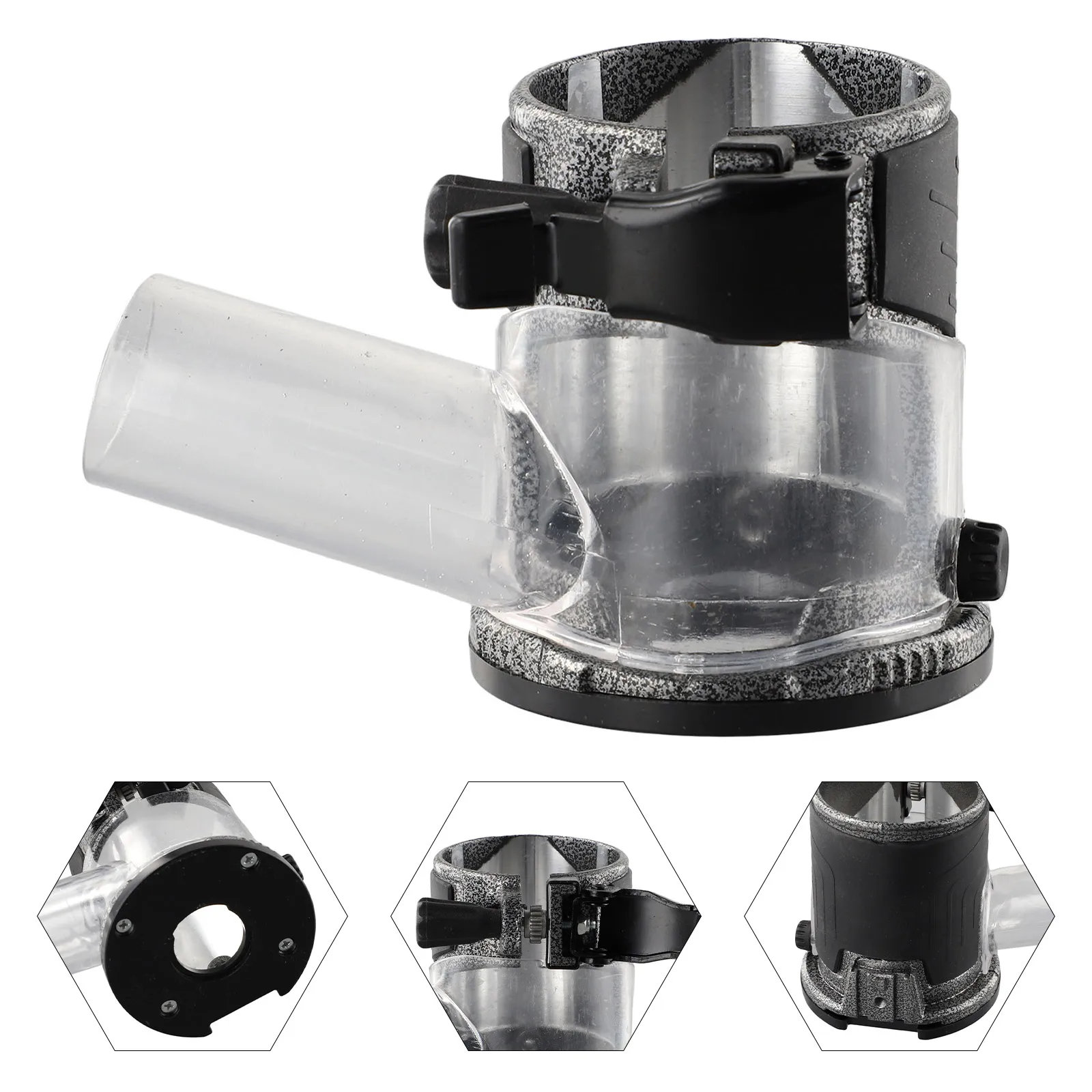 65mm Aluminum Alloy Plunge Router Base With Dust Collection Port Non-slip Handle For Woodworking Trimming Milling And Carving To