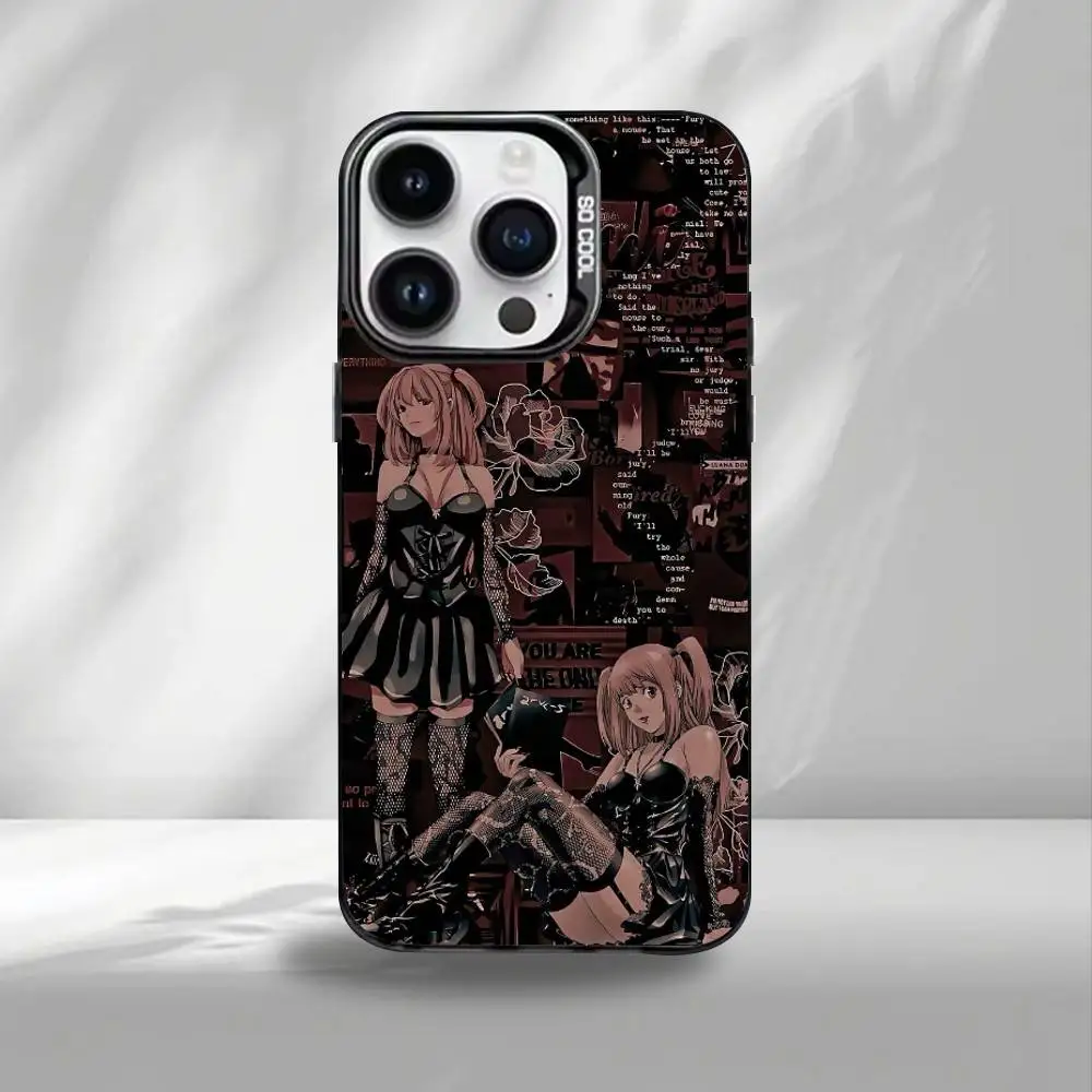 미사 데스노트 폰 케이스 아이폰17,16,15,14,13,12,11 플러스,프로 맥스 블랙 캔디 매트 충격 방지 커버