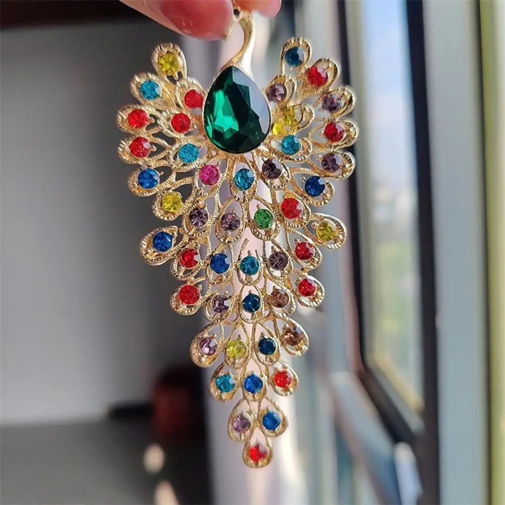 Anti-slip Brooch Jewelry Elegant Peacock Rhinestone Brooch for Women Vintage Coat Pin with Anti-slip Design Stylish for Prom