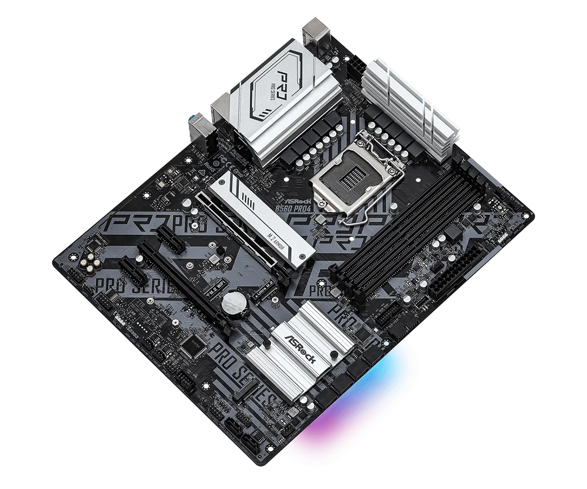 Imagem -04 - Placas-mãe Intel B560 Lga 1200 Ddr4 128gb Suporta Core I511400f I3-10100f I9-11900t Cpu M.2 Sata Iii Usb 3.0 Asrock-pro4