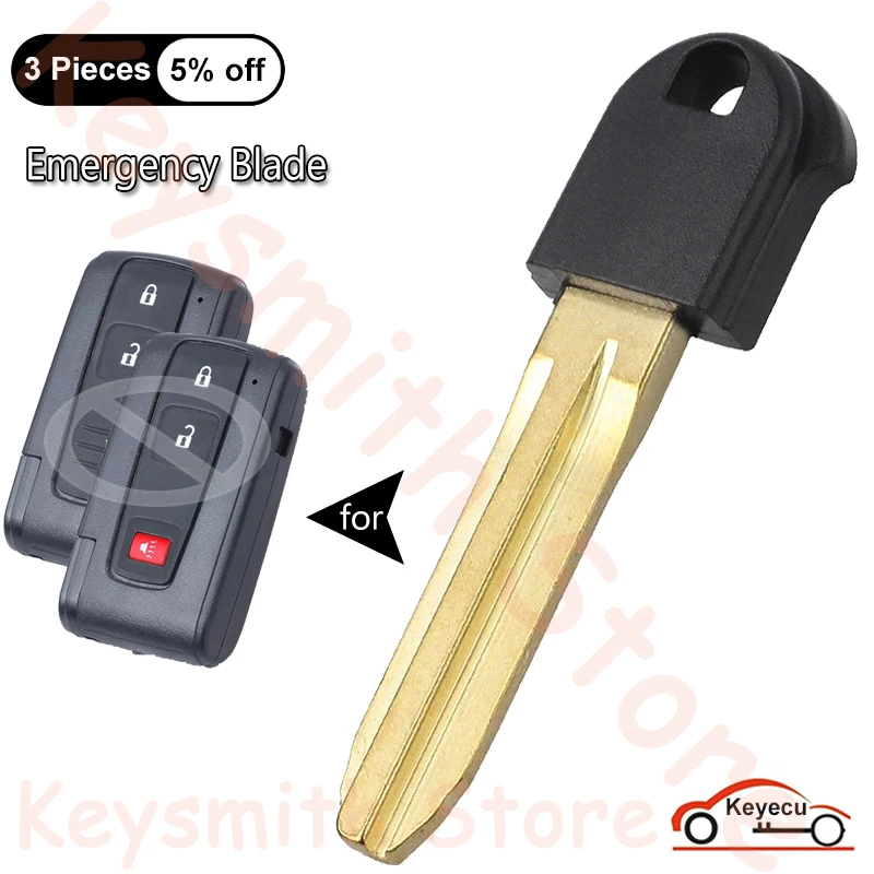 

KEYECU Uncut Insert Emergency Key Blade for Toyota Prius 2004 2005 2006 2007 2008 2009 Auto Smart Remote Fob MOZB31EG MOZB21TG