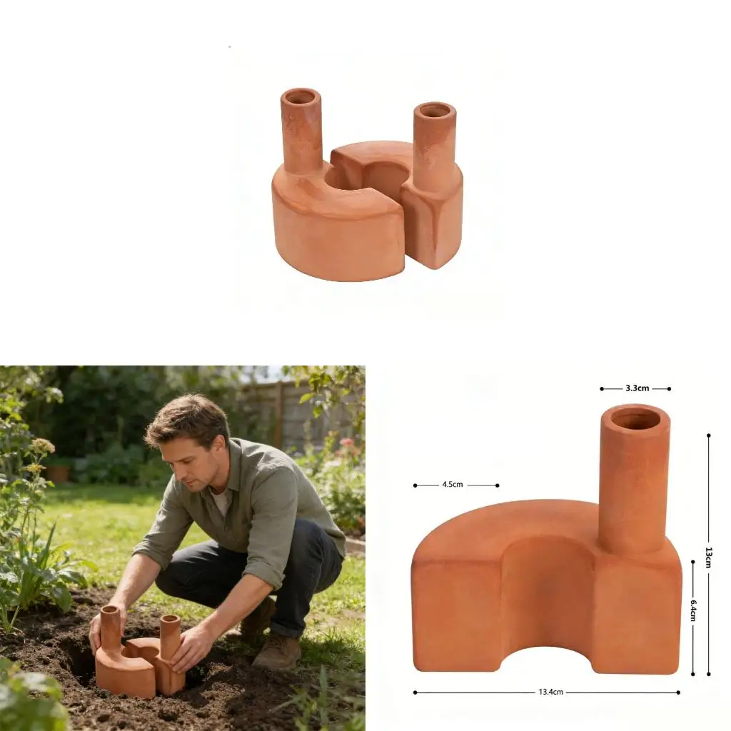 Terracotta Slow Release Watering Device Vacation Plant Waterer Practical Self Watering Spike for Garden Plant Care