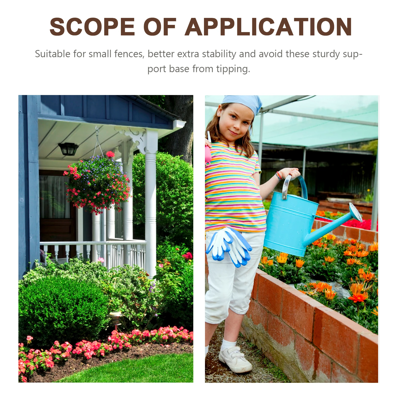 

Solid Wood Edging Posts Outdoor Garden Fence Holder Garden Supports Small Base Fence Holders Reliable Long Use Easy Install