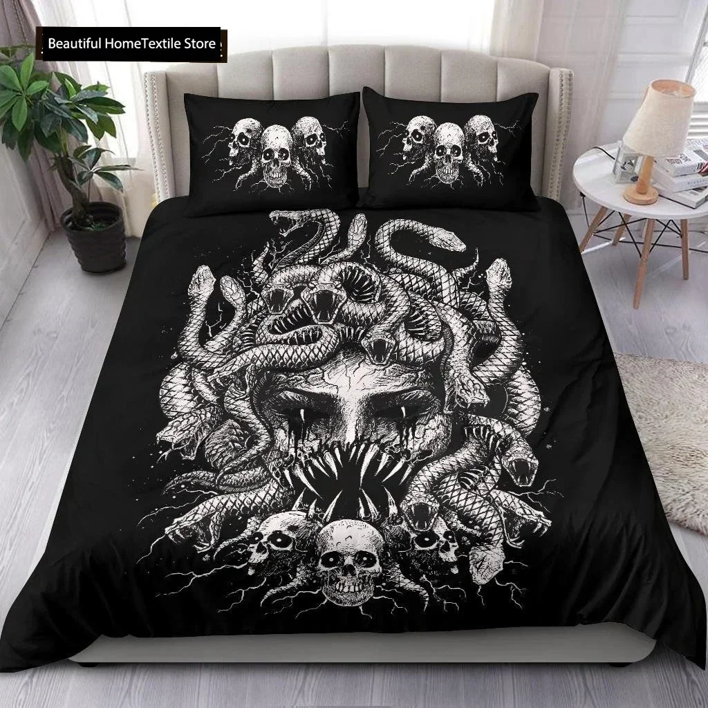 

Wonderful Medusa In Myth Greek Mythology Figurine Themed Comfortable Duvet Cover Pillowcase Bedding Set Decoration Home Textile