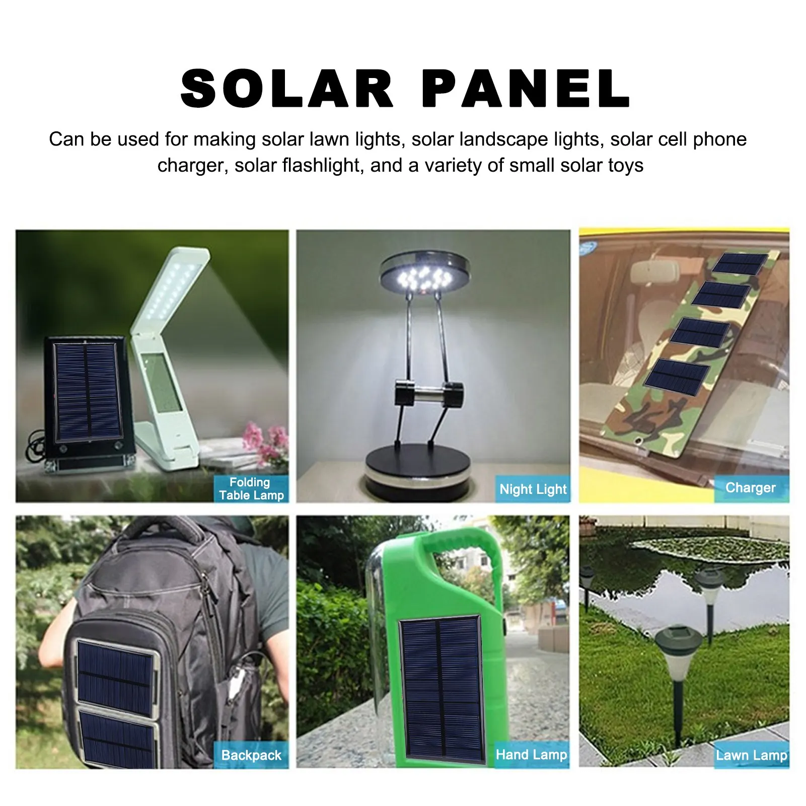 Solar Panel Solar  Panel DC 6V 1W Solar Panel Cell Power Module Polycrystalline Silicon Solar Panel with 30cm Cable