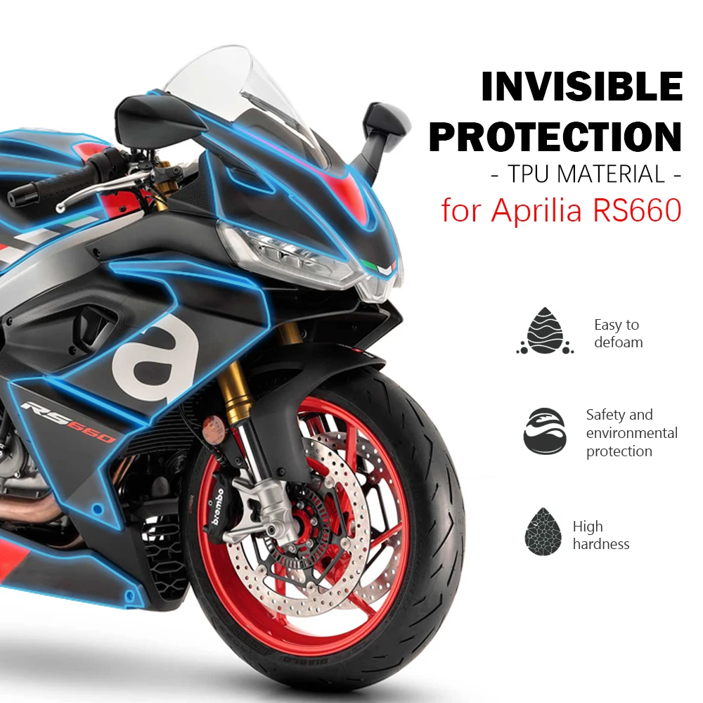 Motocicleta Real Proteção TPU para Aprilia RS 660 2021, filme transparente, máscara de arranhões, recuperação constante, RS660, acessórios para motocicletas