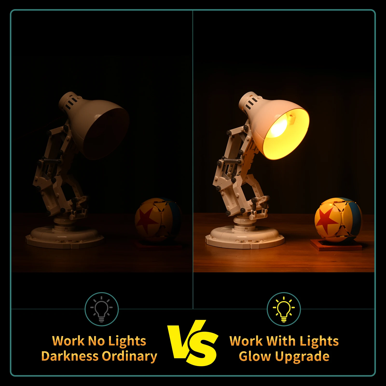 BYB LED-Lichtset 21357, geeignet für Luxo Jr. Bausteine, DIY-Lampenspielzeug (Baukasten nicht im Lieferumfang enthalten) – Detail 4
