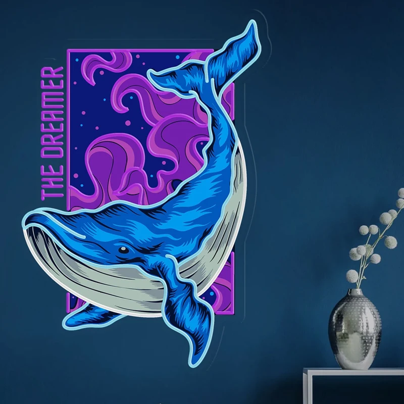 Imagem -02 - Shark Neon Led Light Signs Baleia Animal Lights up For Bar Pub Loja Clube Garagem Quarto Home Artwork Decoração do Quarto