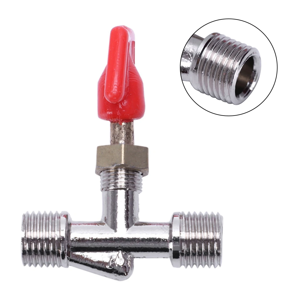 Male Thread Gas Valve Part Replacement Silver Tone Switch Tools Home Joint Pipe 1/4in X 1/4in BSPT High Quality