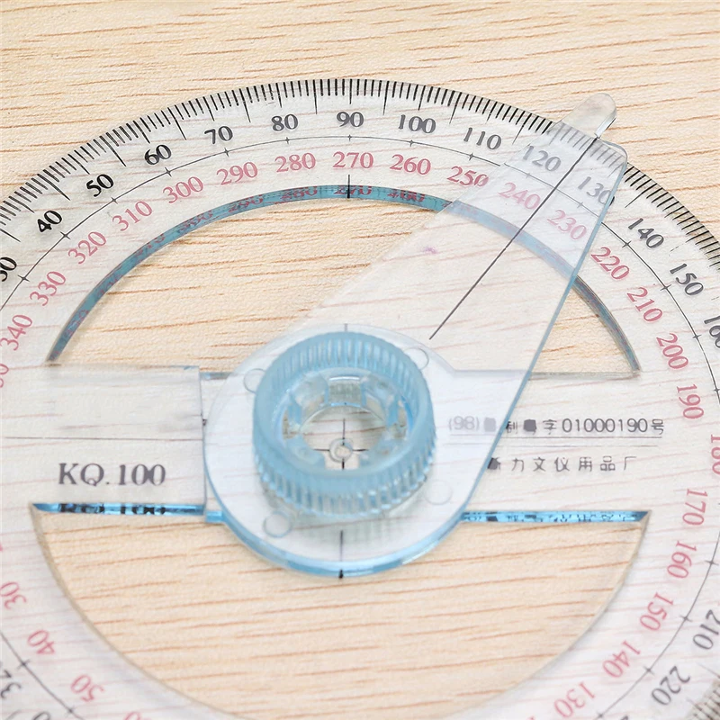 1 Pc Portable All Circular 10cm Plastic 360 Degree Pointer Protractor Ruler Angle Finder Swing Arm For School Office Supplies