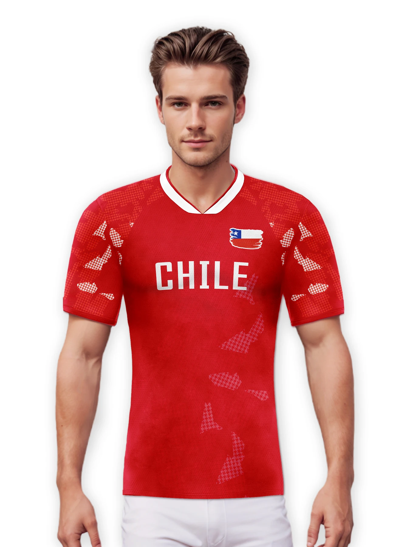 Customized Chile Soccer Jersey Personalized Name Number, National Team Football Shirt Flag Design for Men Kids Women