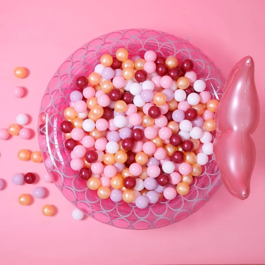 

Ball Pit Balls for Toddler Baby Plastic Playballs Soft Pastel Pelotas NonToxic BPAFree Pink+Gold+White+red+Purple 100 Balls