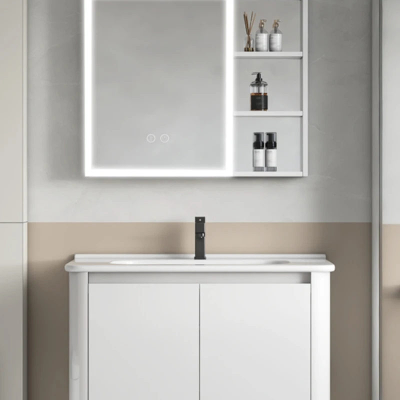 

Rounded corner ceramic washing and storage cabinet