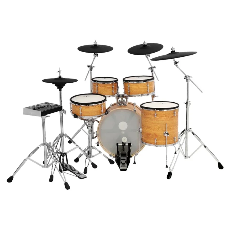 

HXM XD-2000-KM Natural Color Acoustic Design Electric Drum Set Factory Direct Sales