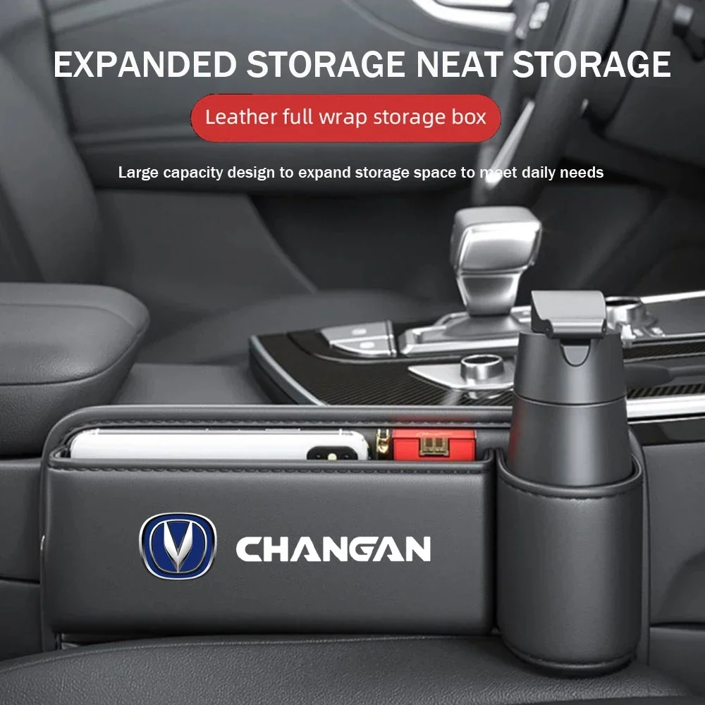 For Changan CS15 CS55 CS75 PLUS CS95 CS35 Car Seat Sewn Gap Crevice Slot Storage Box With Cup holder Auto Accessories