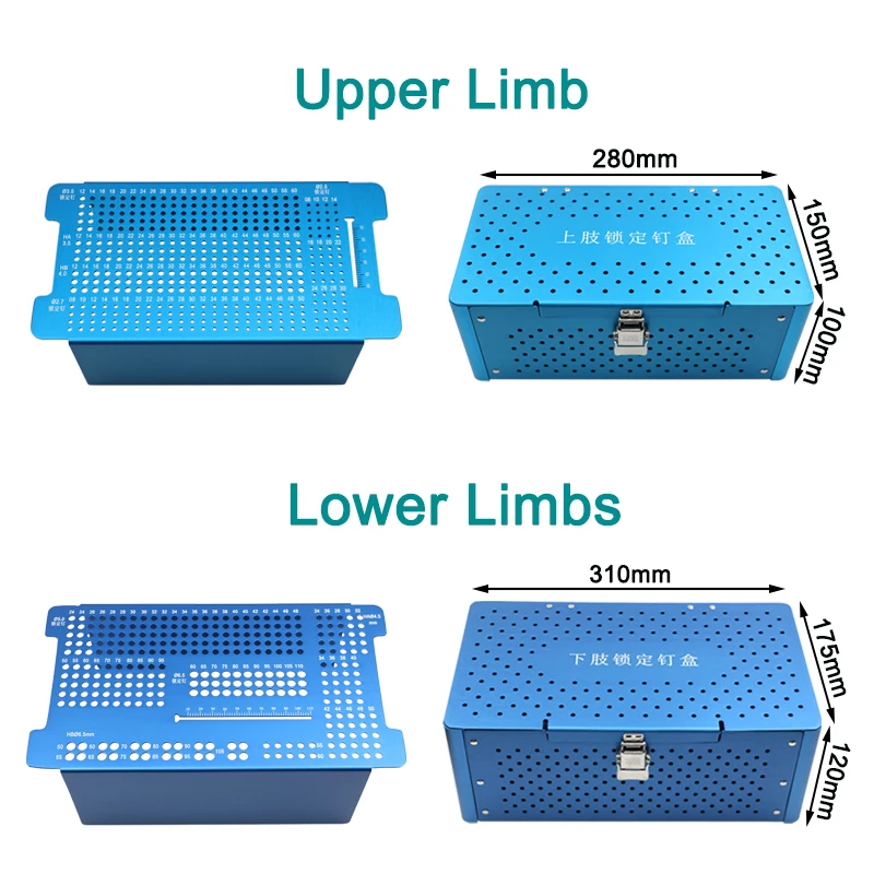 

Upper Lower Limb Locking Bone Screw Box Bone Nail Placement Storage Box Case Orthopedic Instrument