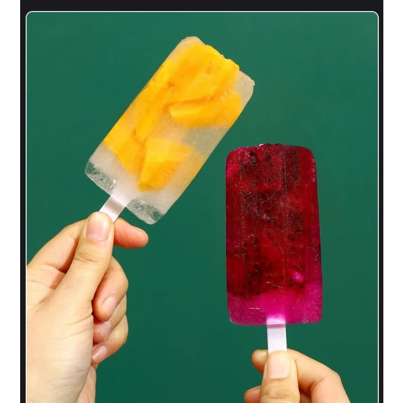 

4-Cavity Popsicle Molds, Reusable Ice Pop Maker with Sticks, BPA-Free Plastic Frozen Treat Mold for Homemade Popsicles, Ice Cream, Yogurt, Kids Summer Fun Kitchen Tool