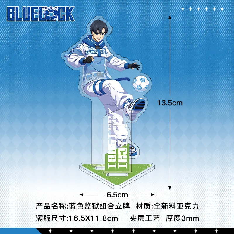 Blue Lock Merry-go-round Periferiche Anime Sae Itoshi Doppio supporto acrilico Ryusei Shido Piastra in piedi Reo Mikage Statua Giocattoli
