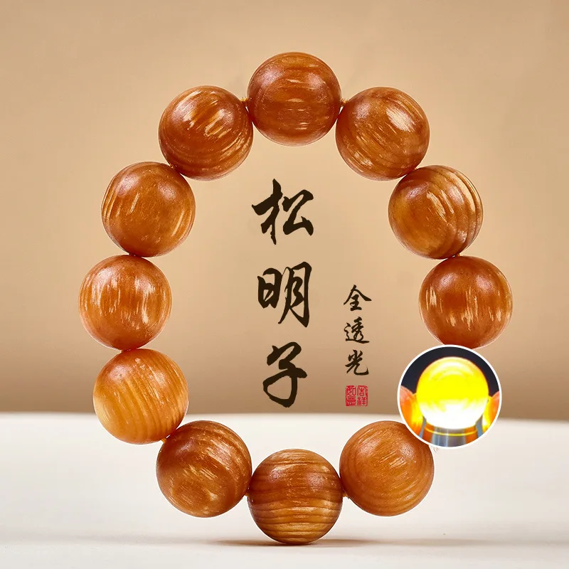 

Браслет из масла, крови, дракона, полупрозрачный северо-восточный агар, сосна, янтарное дерево Mingzi, модное для мужчин и женщин