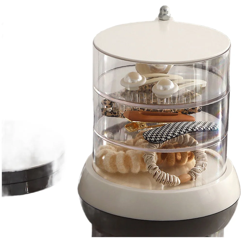 360 Degree Rotating Jewelry Storage Box Transparent Multilayer Organizer Multilayer Display Rack Storage Case Dustproof