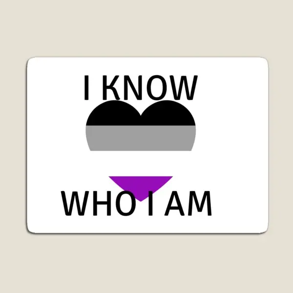 Asexual Pride I Know Who I Am Heart De  Magnet Stickers Funny Colorful Refrigerator Baby Kids Cute Decor Home Magnetic