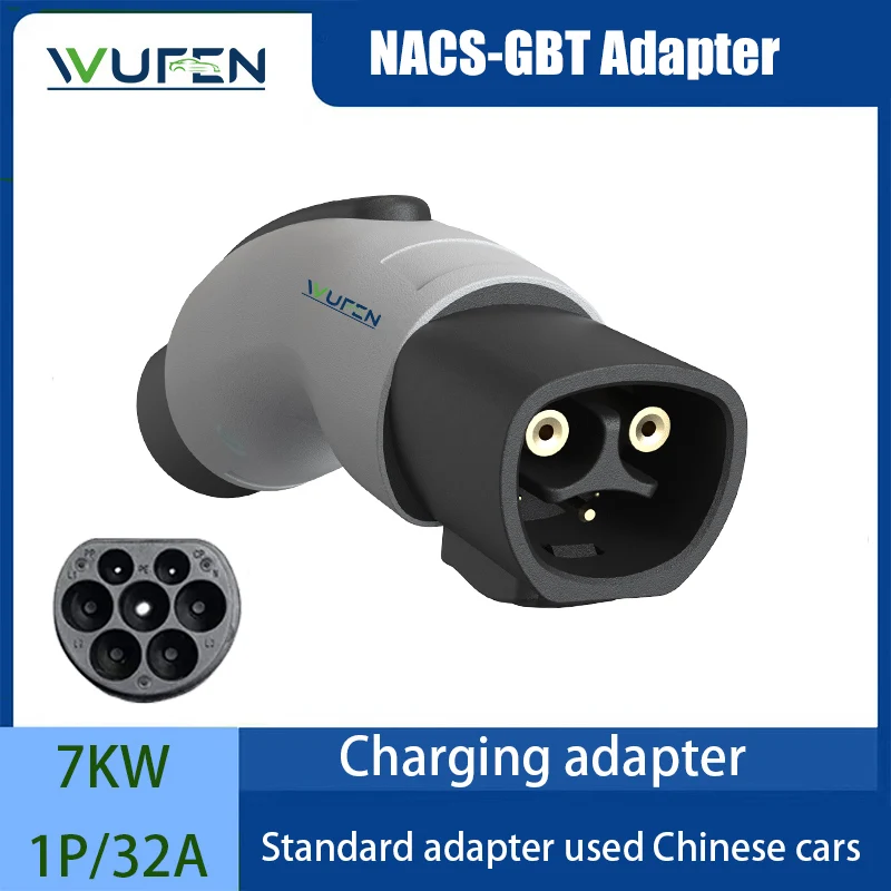 WUFEN EV Adapter 32A for NACS Tesla To GBT EVSE Adapter 250V Charging Connector GBT Car Adapter for BYD JAC in Mexico countries