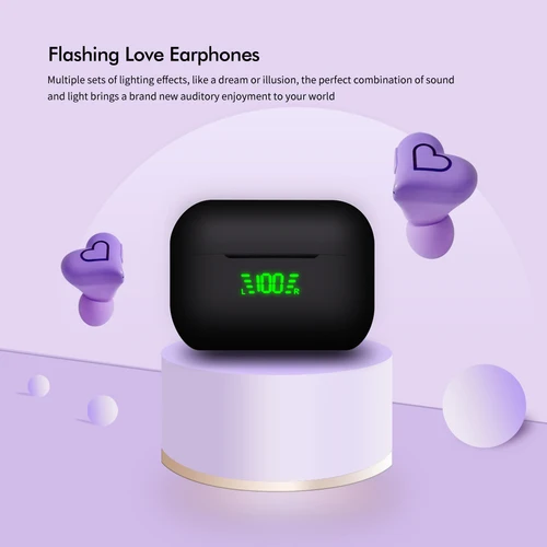 Imagen 1 del producto Auriculares intrauditivos Bluetooth inalámbricos en forma de corazón con reducción de ruido 5,3, aspecto bonito y moderno, regalo para niña