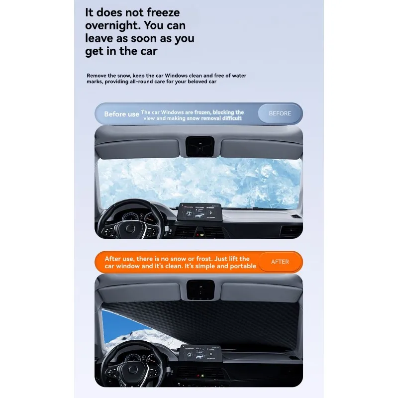 

Universal Front Windshield Anti-Frost Shield-Thickness Car Snow Cover Waterproof Fabric For Winter